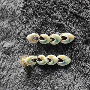 Enamel swirl dangle earrings